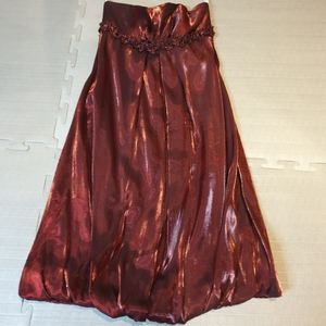 Merlot strapless bubble dress
